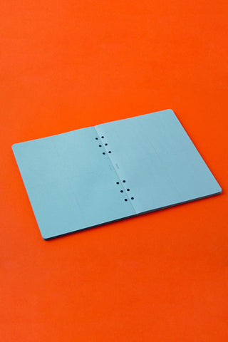 Blue paper A5 refill memo sheets with 2mm grid and punched binder holes