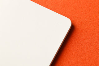 PLOTTER A5 plain memo pad refill, rounded corner of a blank page.