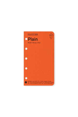 PLOTTER Mini-5 plain refill memo pad, orange pack with dot-hole pattern