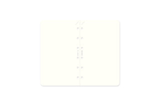 Plain white memo pad sheets with punched center holes for a mini refill set