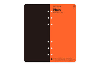 Black cover and orange label refill memo pad with dot binding holes