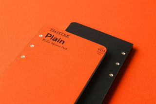 Orange Plain refill memo pad with black cover and side punch holes