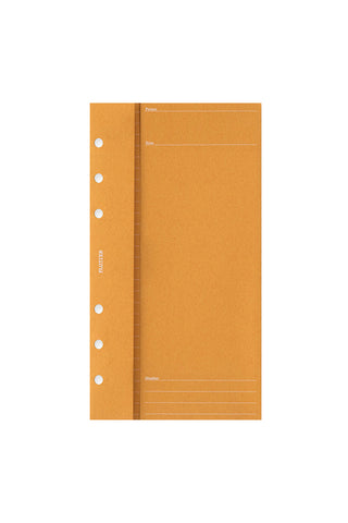 Orange binder refill page with punched holes and side tab