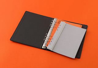 A5 refill storage binder open with ring mechanism and refill pages