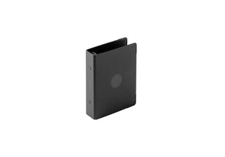 Mini refill storage binder, dark closed cover side view
