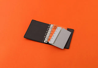 PLOTTER mini refill storage binder, open with metal rings and paper refills