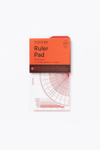 PLOTTER mini ruler pad with protractor and measurement markings