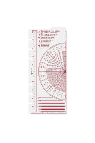 PLOTTER narrow ruler pad showing printed arc and measurement scale lines