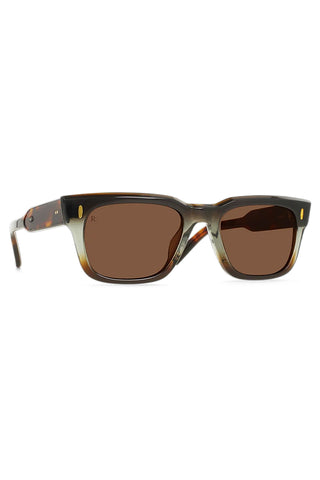 RAEN Conway tortoise sunglasses, side view, brown lenses