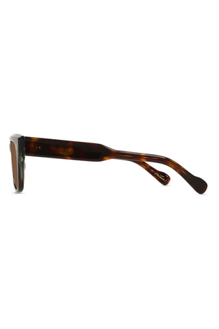 RAEN Conway tortoise sunglasses, side profile with brown lens