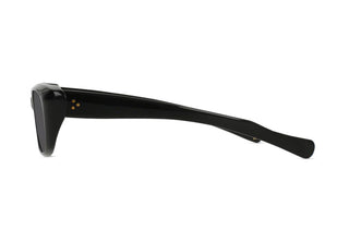 Black polarized sunglasses side view with slim temples and dark gray lens