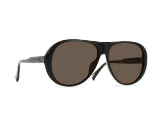 Black sunglasses front view with brown-tinted lenses