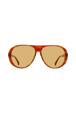 RAEN Jenever sunglasses in amber tortoise frames with tan mirrored lenses