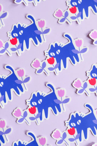Blue Kuni tulip character stickers with hearts and flowers