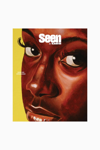 SEEN Magazine 010 cover with close-up red stylized face and Seen by Blackstar logo
