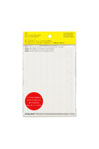 STÁLOGY removable landscape calendar sticker pack with yellow header and clear sleeve