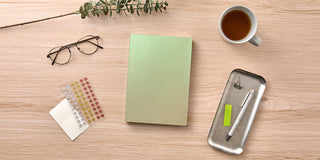 STÁLOGY A5 editor's notebook with aurora green cover