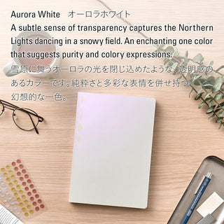 STÁLOGY A5 half-year grid editor's notebook in Aurora White