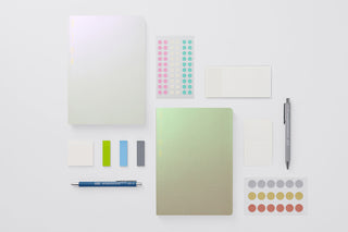 STÁLOGY A5 editor’s notebook set with green and white covers, plus planner inserts