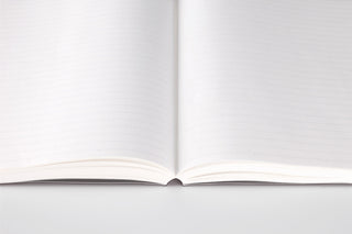 STÁLOGY lined A5 notebook open to blank ruled pages