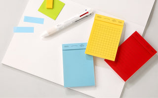 STÁLOGY memo pads assortment with grid, plain, and lined pads and a pen