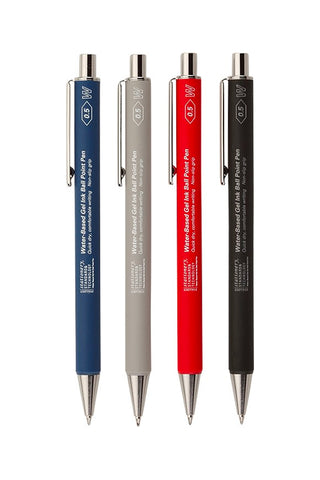 STÁLOGY 028 rollerball pens in blue, gray, red, and black