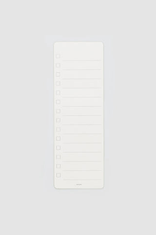 White to-do sticker sheet with vertical checkboxes and ruled lines