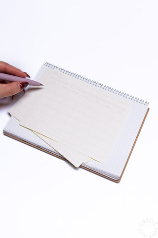 Removable calendar sticker sheet, landscape grid on planner pages
