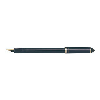 Dark blue fountain pen with gold trim and angled tip nib