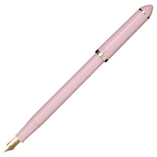 Pearl pink fountain pen with gold nib and gold cap ring