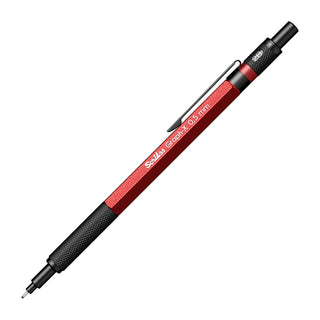 Red Graph-X 0.5 mm mechanical pencil with textured grip and pocket clip