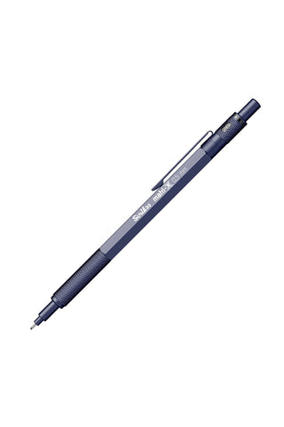 Dark blue 0.5mm mechanical pencil with metal clip and knurled brass grip