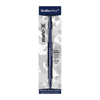 Mechanical pencil retail box showing a dark blue 0.5mm mechanical pencil