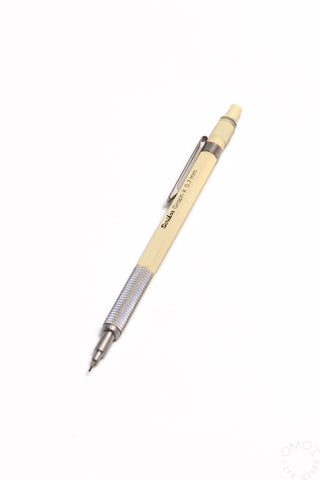 Light beige mechanical pencil with 0.7mm tip and ridged grip