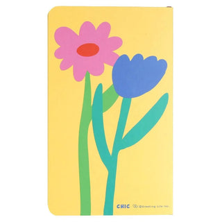 A6 slim open-dated diary with yellow floral cover and “CHIC” text at bottom