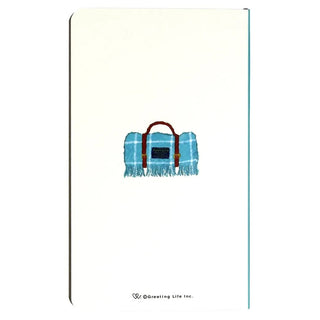 A6 slim diary back cover with blue toolbox illustration and small brand mark