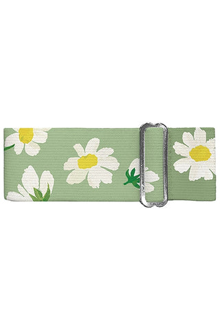 Green floral pen band with metal clip and snap clasp