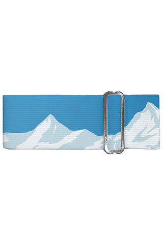 Blue mountain-pattern pen band with snap clasp and metal clip