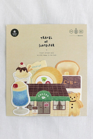 Suatelier Happy in the Café sticker pack with assorted coffee shop and dessert stickers