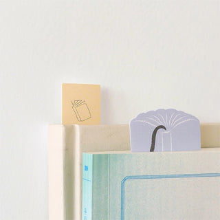 Mini stationery stickers with drink and cloud-arch illustrations in pastel tones.
