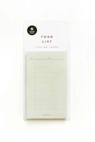 Cream To-Do sticky memo pad with checklist lines and orange date guide