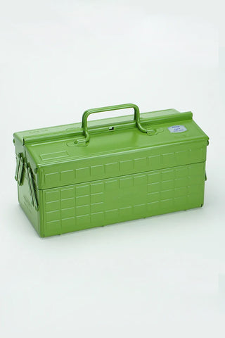 TOYO STEEL matcha green cantilever toolbox with carry handle