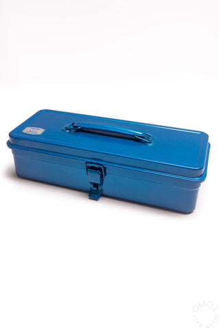 TOYO STEEL T-320 blue trunk-shaped toolbox with carry latch, closed lid