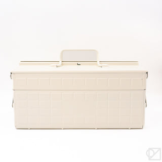 TOYO STEEL ST-350 cantilever toolbox front, white body with handle and latch