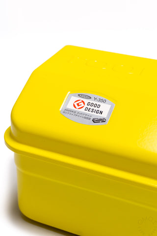 Yellow TOYO STEEL Y-350 toolbox lid with product badge