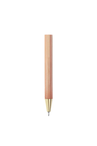 Wooden ballpoint pen refill with metal tip, isolated