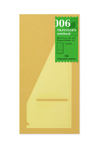 Large pocket sticker set, yellow and green label with 006 design