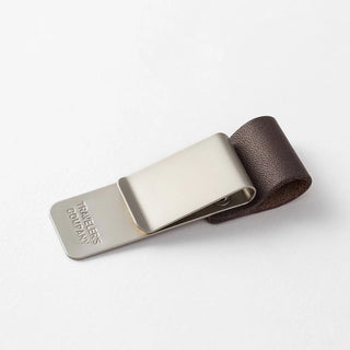 Traveler's notebook 016 pen holder with brown leather wrap and card holder