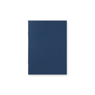 Passport-size notebook with plain dark blue back cover