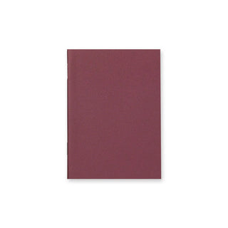 Burgundy blank passport-size notebook, smooth cover, flat front
